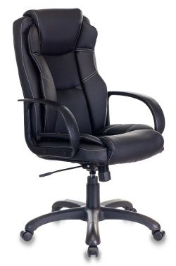 Фото кресло руководителя бюрократ ch-839 черный leather black искусственная кожа крестовина пластик