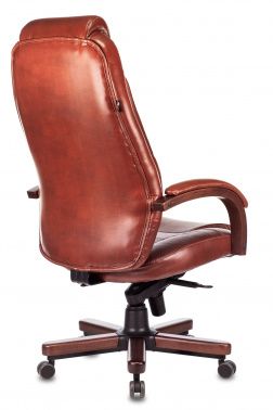 Фото кресло руководителя бюрократ t-9923walnut светло-коричневый leather eichel кожа крестовина металл/дерево