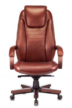 Фото кресло руководителя бюрократ t-9923walnut светло-коричневый leather eichel кожа крестовина металл/дерево