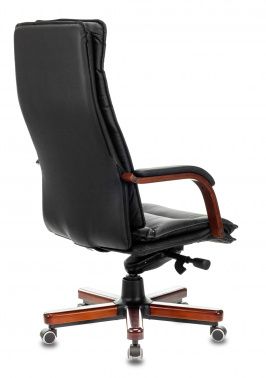 Фото кресло руководителя бюрократ t-9927walnut кожа крестовина металл/дерево