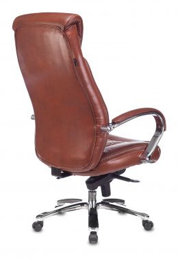 Фото кресло руководителя бюрократ t-9924sl светло-коричневый leather eichel кожа крестовина металл хром