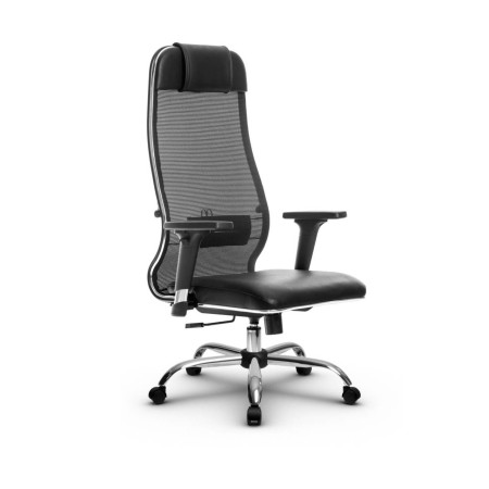 Фото metta l 1m 36/2d_17833_сетка x2 - черный_кожа перфорированная newleather - черный