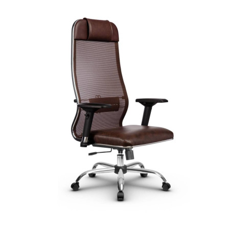 Фото metta l 1m 36/4d_17833_сетка x2 - коричневый_кожа перфорированная newleather - темно-коричневый
