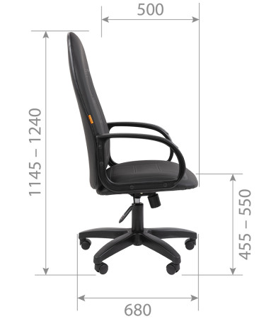 Фото офисное кресло chairman    727    россия     терра  матовый черный.