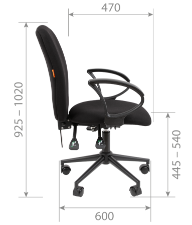 Фото офисное кресло chairman 9801 россия ткань t08 черный black